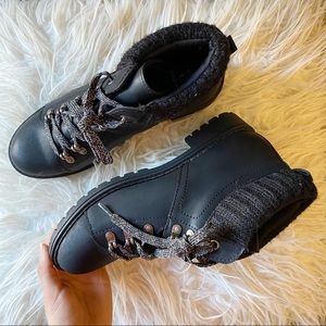 Black combat boots